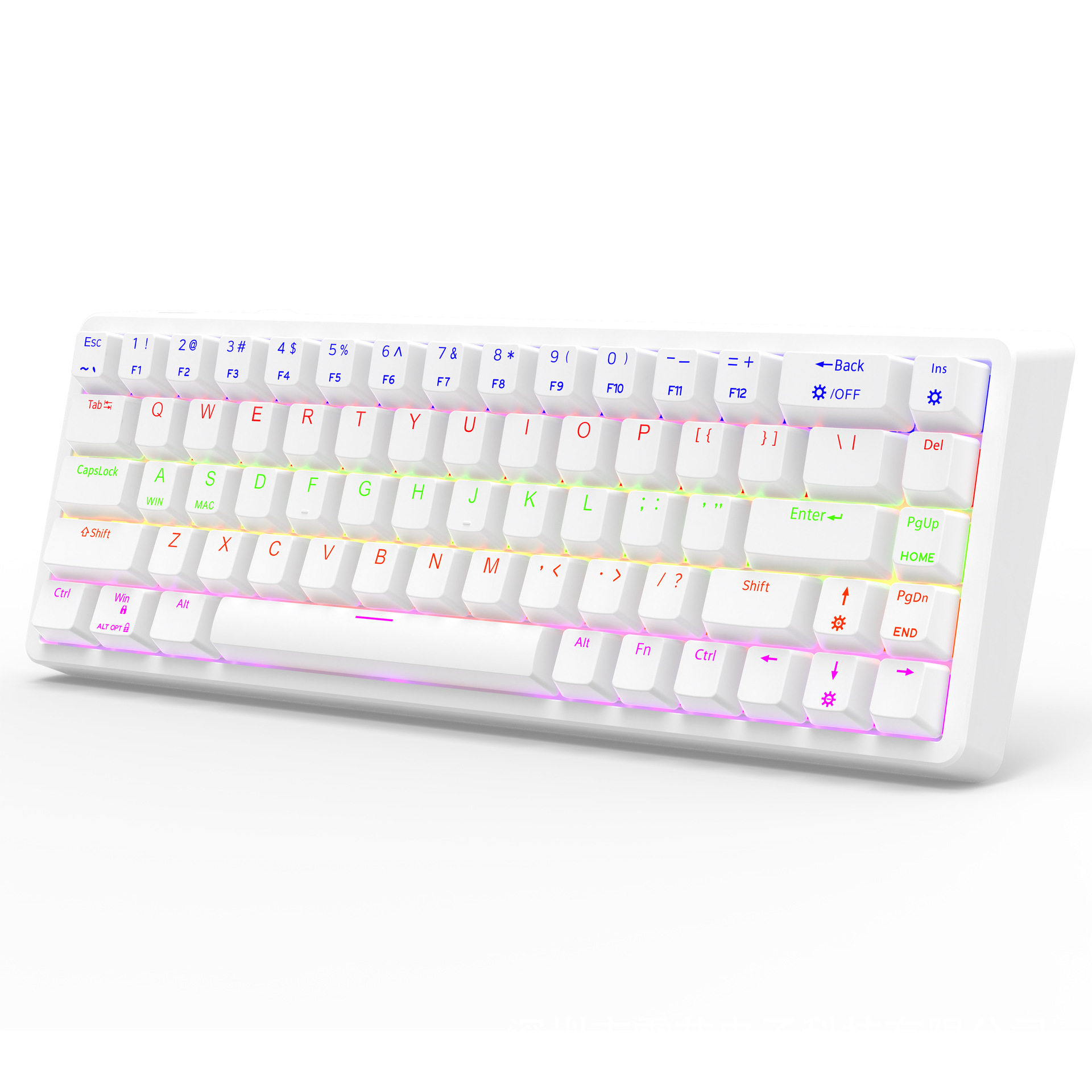F68 Key Wired Mechanical Keyboard Rgb Backlight Mixed Light Red Axis Game Home Office Export Cross-Border E-Sports Keyboard