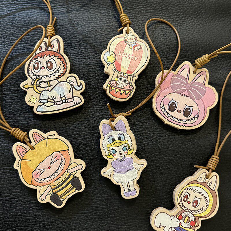 Cute Cartoon Pendants Vegetable Tanned Leather Thickened First Layer Genuine Leather Pendants Keychains Wholesale