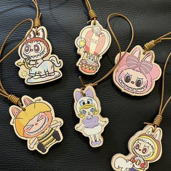 Cute Cartoon Pendants Vegetable Tanned Leather Thickened First Layer Genuine Leather Pendants Keychains Wholesale