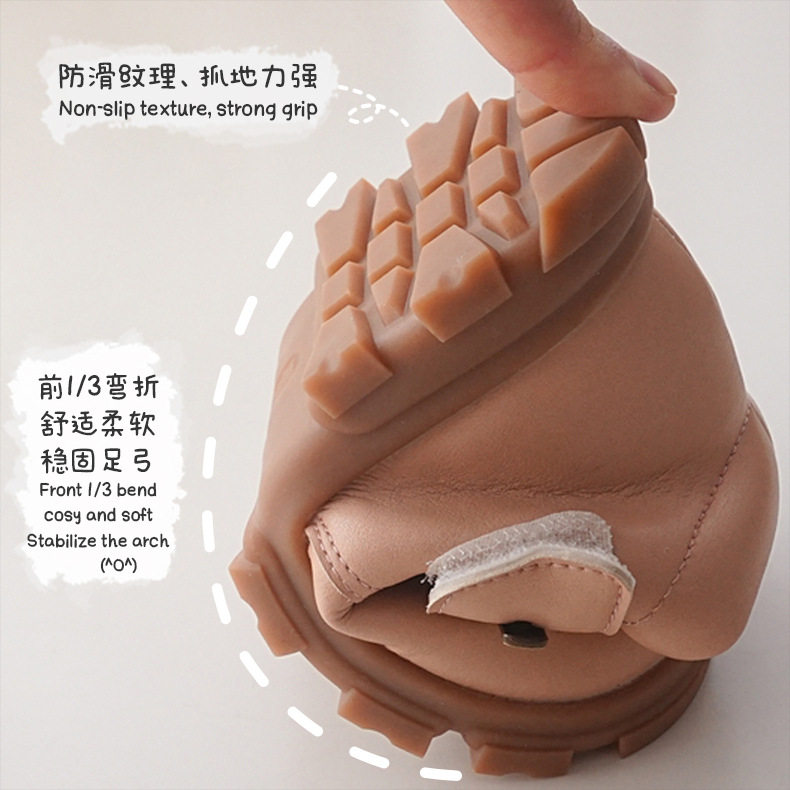 French style huano Princess low boots 22 autumn and winter fleece-lined girls' single boots baby small mid-length Martin boots embroidered Hanfu shoes