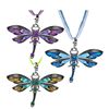 Factory Direct Sales Dragonfly Vintage Ribbon Cord Multi-Color Antique Silver Diamond Necklace for Children and Girls Foreign Trade Jewelry