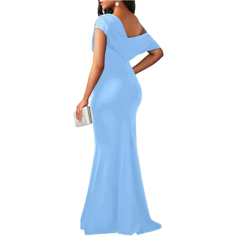Elegant French Style Off Shoulder Bodycon Dress Summer Collection Slim Fit Chic Design Perfect for Parties and Events