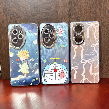 Glitter Feather Yarn Suitable for Honor 500 Phone Case Iphone17Pro Cartoon Aesthetic 80 Butterfly Flower Protective Cover