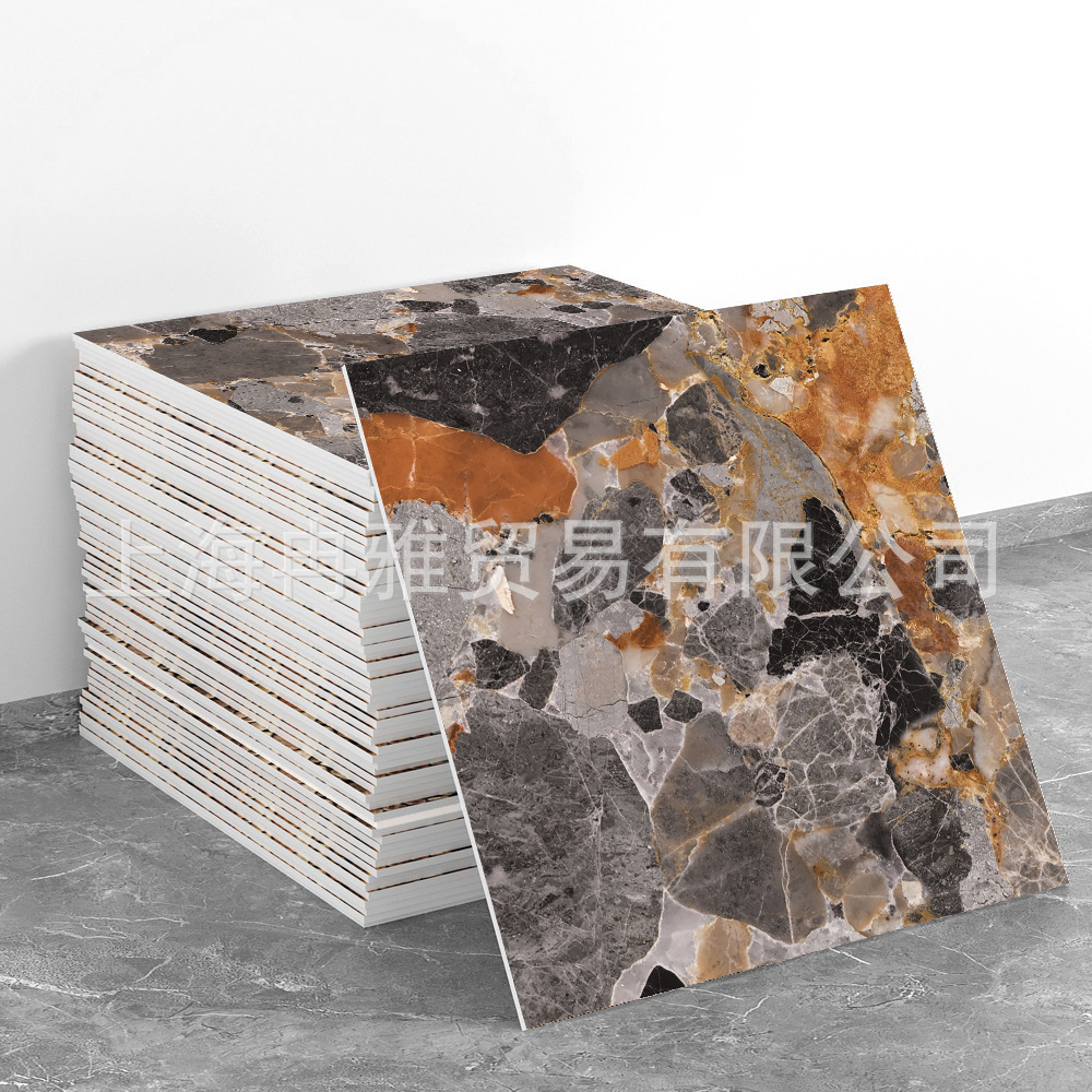 跨境外贸仿大理石鎏金3d墙面翻新装饰贴纸防油防水墙纸自粘瓷砖贴
