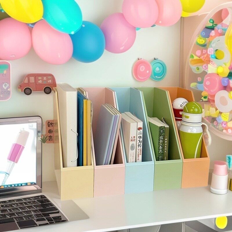 Children's Desktop Bookshelf, Student Test Paper Storage Rack, Wooden Classification Folder Organizer, Combination Rack, Storage Picture Book