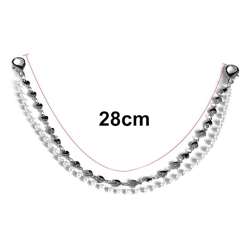Personalized All-match Stars Love Pearl Double Layer Shoe Chain Punk Hip-hop Trendy Accessories Cross-border Hot-selling Accessories New