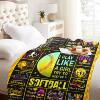 Softball Fans Gift Blanket Soft and Comfortable Flannel Warm Home Essential Printed Blanket for Men and Women Gift