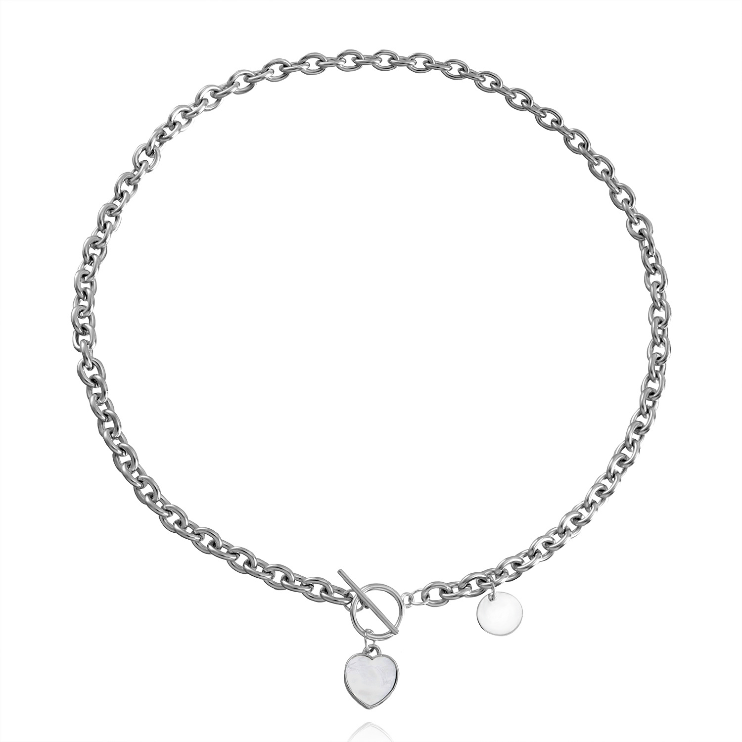 欧美跨境饰品 朋克锁骨链小众设计贝母项链女 潮流合金毛衣链项饰