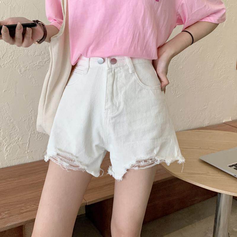 High Waisted Distressed Denim Shorts for Women Loose Fit A Line Style Trendy Summer Wear Wholesale Available