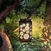 Outdoor Solar Panel Portable Lamp Led Flower Projection Peony Flower Hollow Garden Decoration Homestay Lamp Hand Sensor Lamp