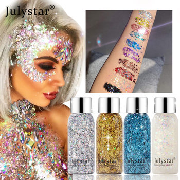 Cross-Border Beauty Makeup Colorful Stage Makeup Glitter Eye Shadow Liquid Face Body Sequin Gel Liquid Eye Shadow Makeup Wholesale