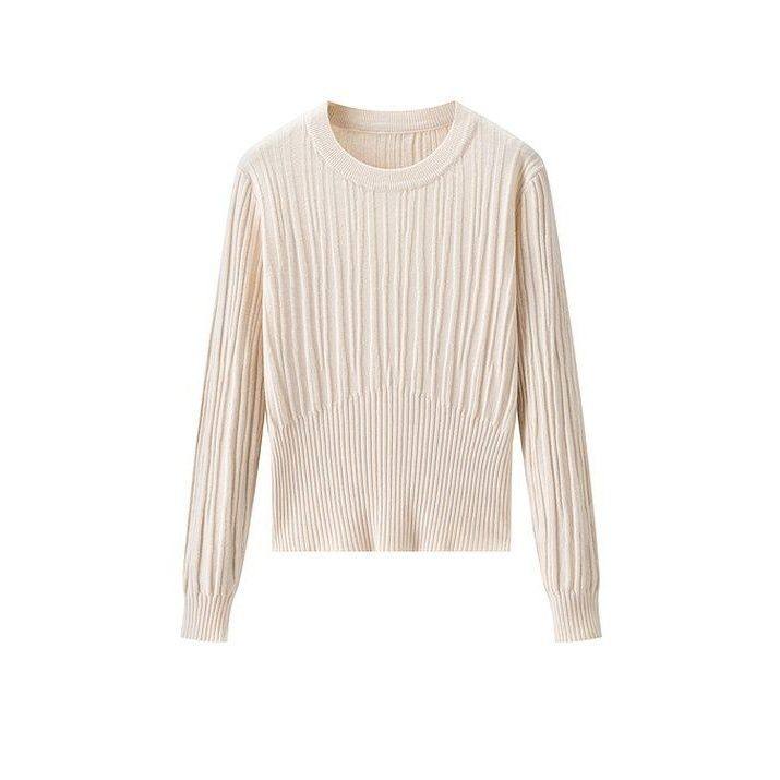 Waist Slimming Round Neck Sweater, Fashionable Age-Reducing Sweater, Autumn and Winter New Style, High-End, Beautiful and Unique Two-Piece Skirt
