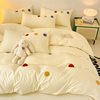 Class A maternal and infant grade wash cotton towel embroidery four-piece set super soft baby cotton children's bedding student dormitory three-piece set 4