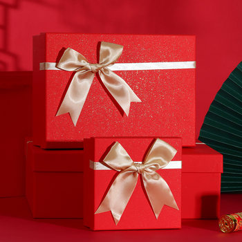 Spot Wholesale Gift Packaging Box New Year Wedding Candy Box Red Gift Box Souvenir Wedding Large Empty Box Gift Box