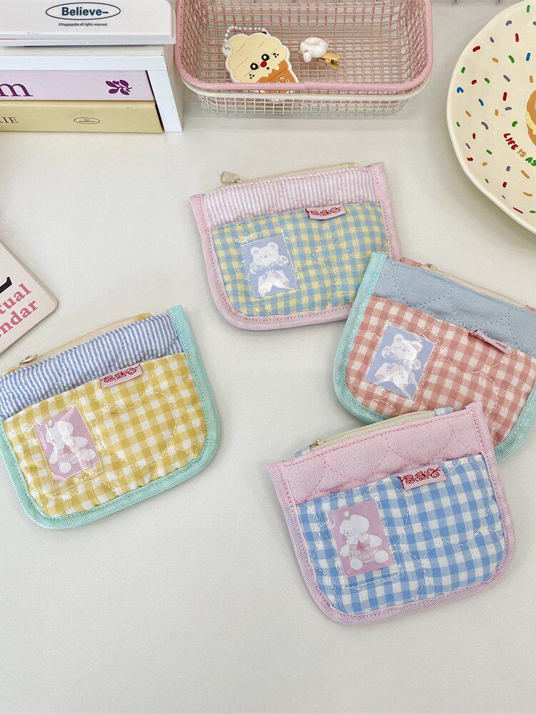 58261 Cute and Sweet Card Holder, Coin Storage Bag, Student Bank Card Id Bag, Coin Storage Bag for Small Objects