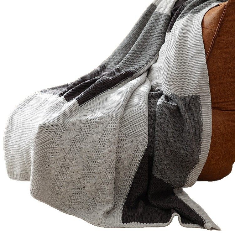 Scandinavian Style Knitted Thread Blanket Gray Jacquard Blanket Sofa Cover Blanket Cross-Border Amazon Balanket Air Conditioning Blanket