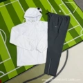 788 double-layer pattern windbreaker white + 7503 trousers gray