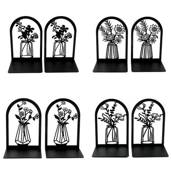 New hollow vase pattern metal book stand creative book storage book stand bookshelf wholesale