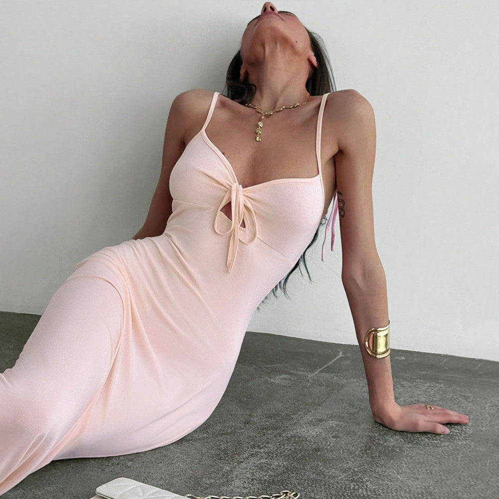 Summer Womens Dress Simple Sexy High Waist Bodycon Pink Perfect for Casual Outings Wholesale Available