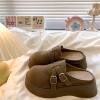 European Versatile Closed-Toe Mules for Women, New Spring Fashion Shoes with Height-Increasing Thick Soles, Slip-On Birkenstock Style