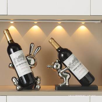 Bear Red Wine Shelf Ornaments Light Luxury Tv Cabinet Wine Cabinet Decoration Home Living Room Sideboard Wine Bottle Holder