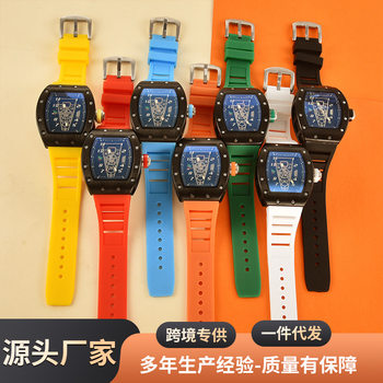 High-value leisure sports men's quartz watch hollow through the bottom Richard Lasha dial men's wrist watch spot