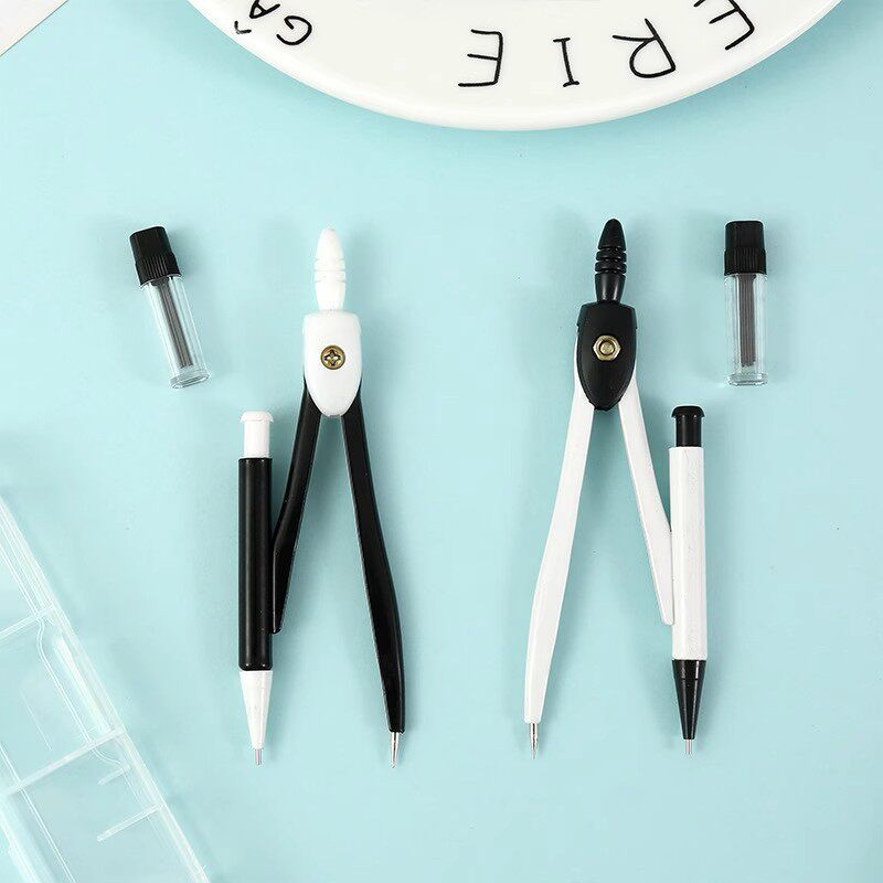 Saizhuo Metal Compasses for Students, Cute Stationery Triangle Rulers and Compasses Set for Primary School Students and Junior High School Students for Exams