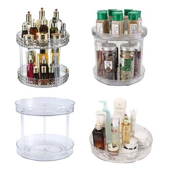 Source Factory Diamond Pattern Water Ripple Vertical Pattern Flat Kitchen Spice Rack Bathroom Storage Rack Large Rotating Storage Rack