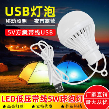 Led Night Market Street Stall Lamp USB Bulb Emergency Lighting Outdoor Camping Style 5V Power Bank Mobile Portable Lamp Night Light