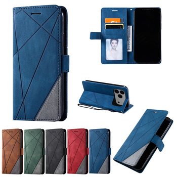 Suitable for iPhone 17 Pro Max Skin-Feel Splicing Phone Case, Apple 16/15 Card Holder Stand S25 Protective Case