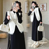 In-Stock 2026 Winter Trendy Fashion Chanel-Style Elegant Heavy Tassel Jacquard Two-Piece Slimming Maternity Set