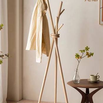 Solid Wood Creative Floor-Standing Coat Rack Bedroom Living Room Home Personalized Vertical Clothes Rack Internet Celebrity Japanese Style Clothes Rack