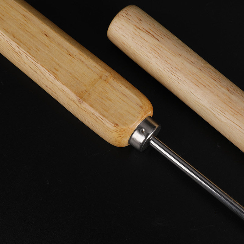 Solid wood stainless steel long ice cone bar refrigerator freezer deicing ice chisel deicing ice crushing tool ice chisel wine set