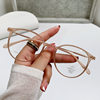 Red Riding Book Ultra-light Myopia Glasses Women's Cold Tea Anti-blue Glasses Round Face Can be Equipped with Optical Frame