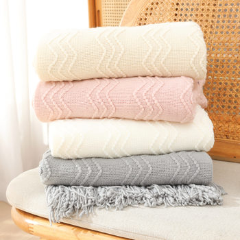 Nordic Style Tassel Blanket Bay Window Blanket Knitted Blanket Bed End Blanket Bed Sofa Blanket ins Bed End Blanket Cover Blanket