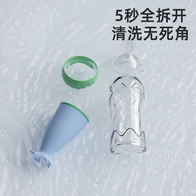 Baby Rice Paste Spoon Feeding Bottle Squeeze Type Food Supplementation Spoon Feeding Silicone Soft Spoon Baby Food Supplementation Tool Bowl Feeding Artifact