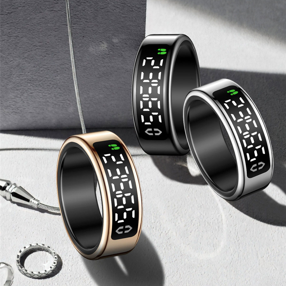 Sy01 Smart Ring with Display Touch with Charging Compartment Heart Rate Blood Oxygen Sleep Health Monitoring Smart Ring