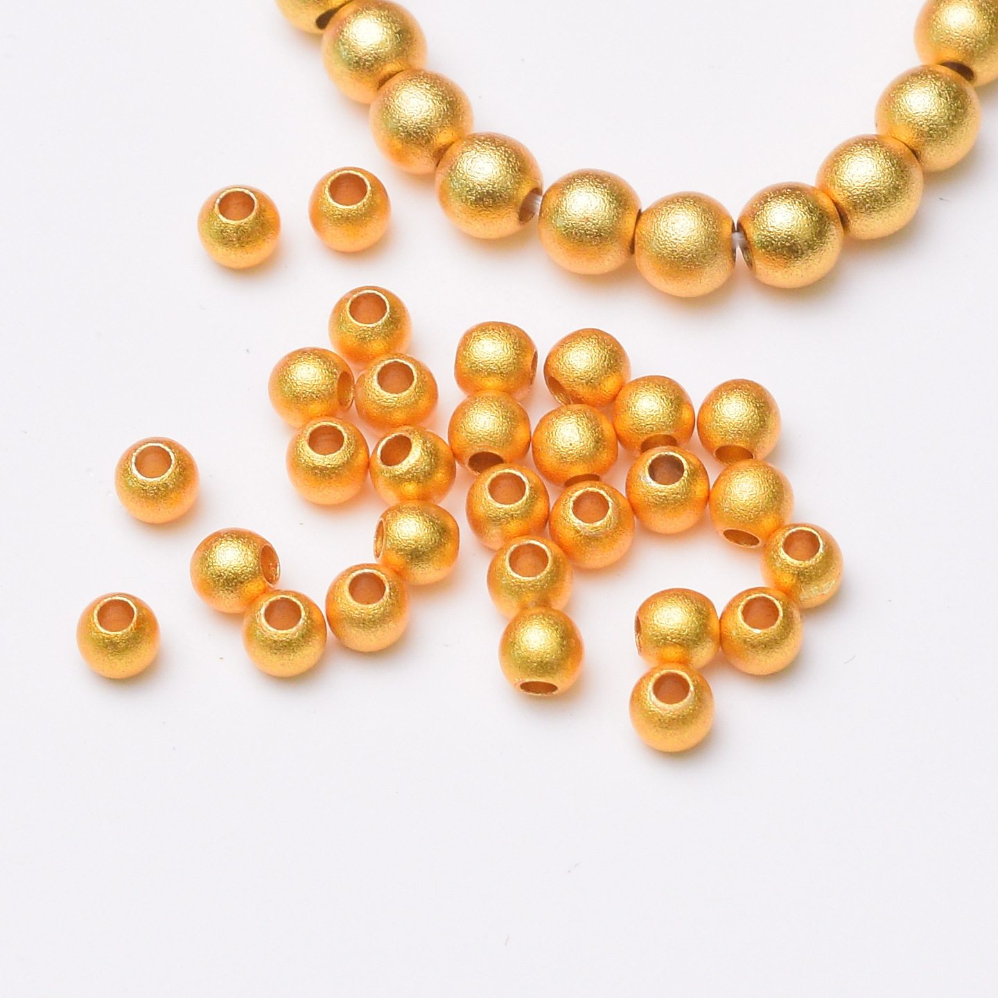 Color-preserving sand gold beads frosted sand beads bracelet necklace loose beads accessories diy handmade braided rope beaded material wholesale