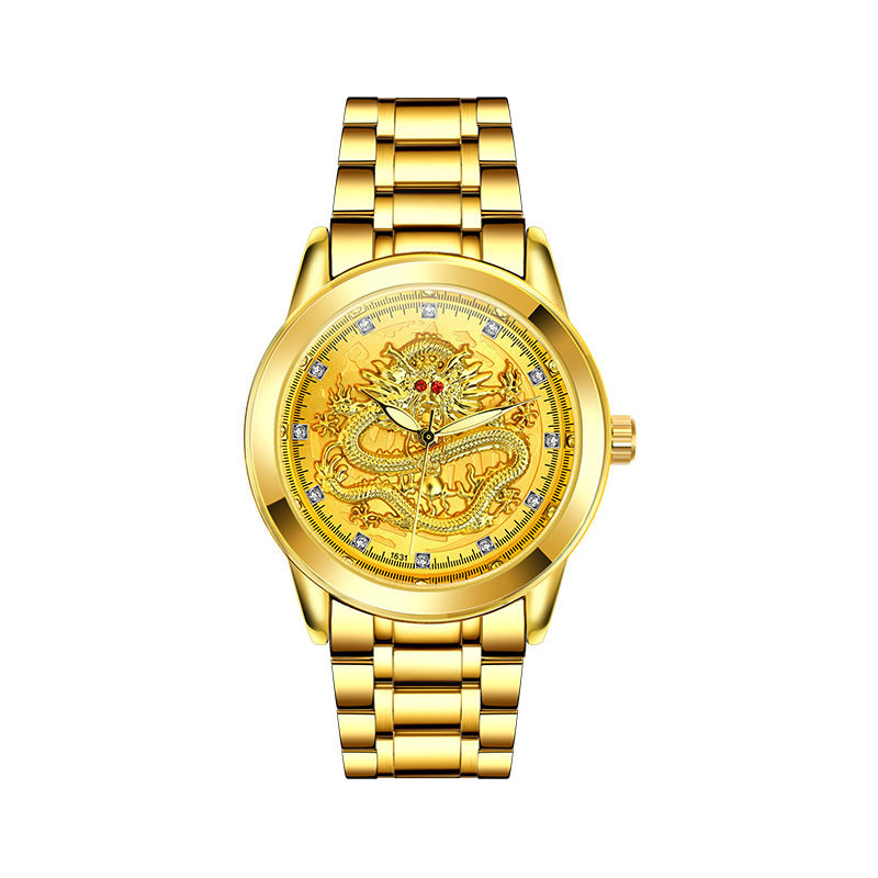 Ali Philippe Dragon Watch Quartz Watch Men's Back Cover Dial Hollow Business Waterproof Luminous 2024 Douyin