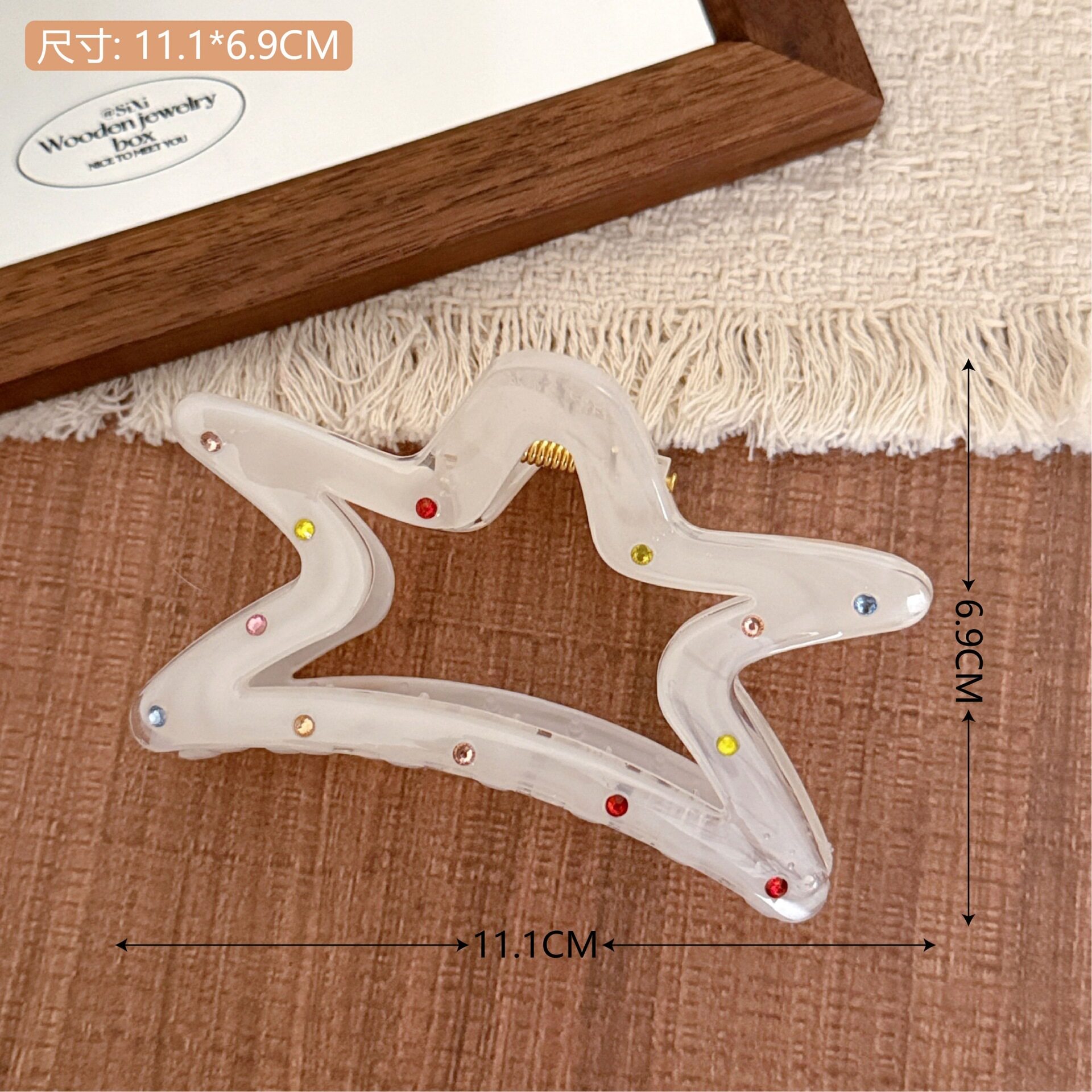 高颜值彩钻星星蝴蝶结抓夹少女后脑勺盘发夹百搭多鲨鱼夹发卡发饰