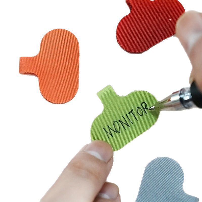 New cross-border hot data line label Velcro nylon writable color cable label Velcro