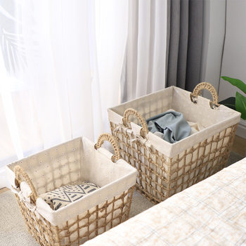 Creative Hotel Hotel Rattan Straw Pastoral Storage Basket Storage Basket Woven Sundries Storage Basket Dirty Clothes Basket Basket