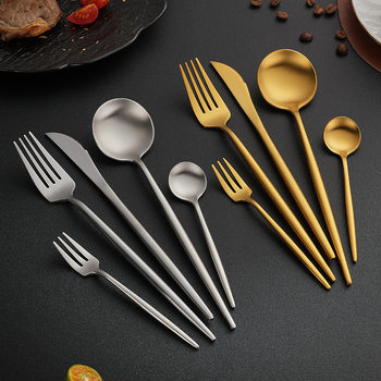 2025 Hot Selling 304 Stainless Steel Western Knife, Fork and Spoon Set Light Luxury Retro Steak Tableware Hotel Restaurant Supplies