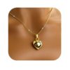 European and American Cross-Border Hot-Selling Brass Real Gold Electroplating Niche Design Heart-Shaped Pendant Fashionable Shiny Simple Necklace