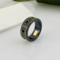 Black ceramic ring with twist edge