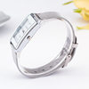 womage mesh strap couple watch fashionable simple style rectangular dial silver mesh bag men's and women's watch