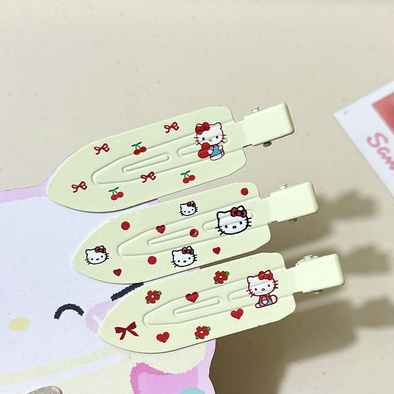 红色系猫咪铲子发夹日系甜美风高颜值少女侧边鸭嘴夹发卡发饰批发