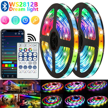 5V Colorful USB Light Strip Rgb Flashing Color-Changing Ws2812B Bluetooth Running Water Light Strip Marquee Light Desktop Atmosphere Light