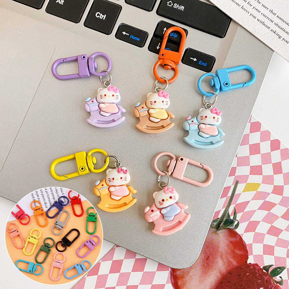 Candy-Colored Metal Paint Spring Ring Buckle Ring Key Chain Key Chain Open Ring Handmade Bag Hanging Buckle Accessories