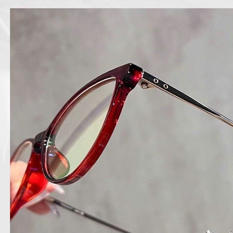 Korean Style Small Frame Plain Glasses Women's Height Number Nearby Mirror Vintage Artistic Anti-Blue Light Flat Glasses Fashion Glasses Frame